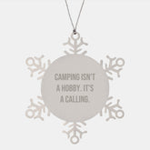 Camping Snowflake Ornaments Funny Quotes Gifts from Men for Camping Friends - Image 1